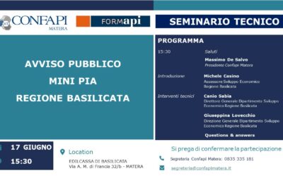 SEMINARIO TECNICO: “AVVISO PUBBLICO MINI P.I.A.”