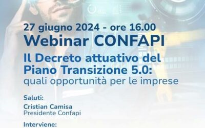 Webinar “Il Decreto attuativo del Piano Transizione 5.0: quali opportunità per le imprese” – 27 giugno ore 16