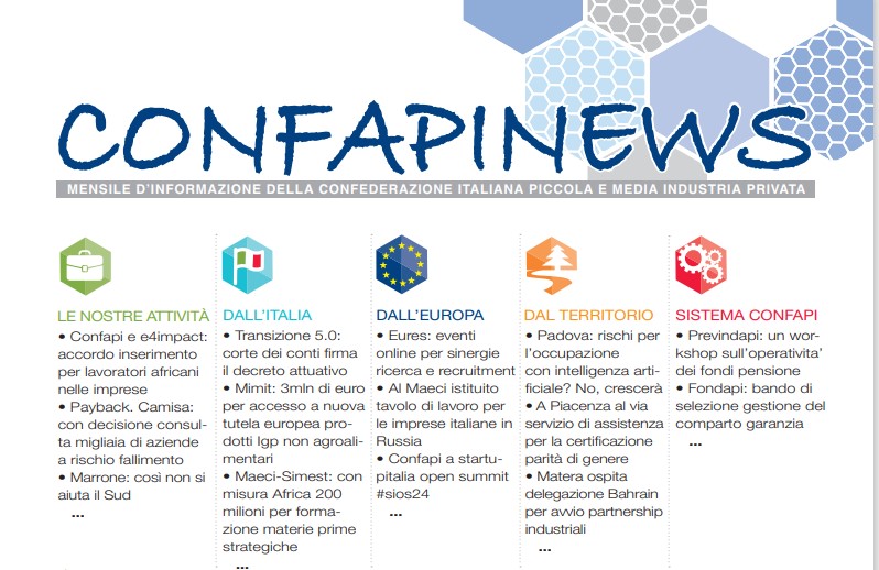 Confapinews, online il mensile di informazione di Confapi