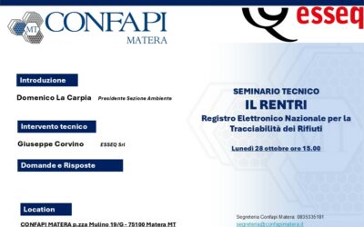 Seminario tecnico sul RENTRI – Registro Elettronico Nazionale per la Tracciabilità dei Rifiuti – 28 ottobre 2024